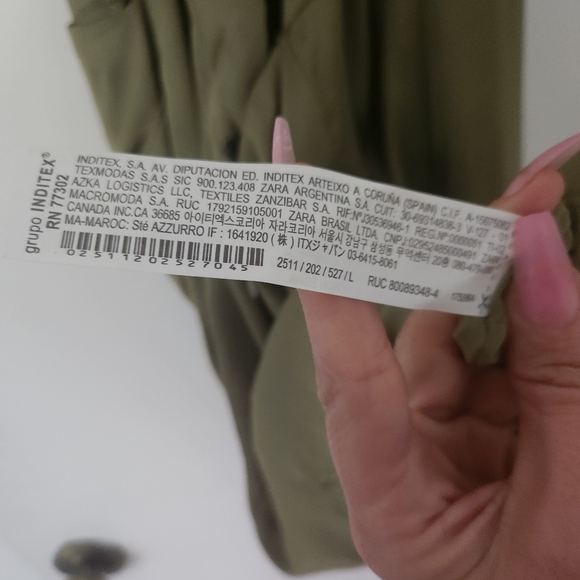 Zara Olive Light Green Satin Deep V Backless Tie-Up Lined Dress NEW - Picture 9 of 13